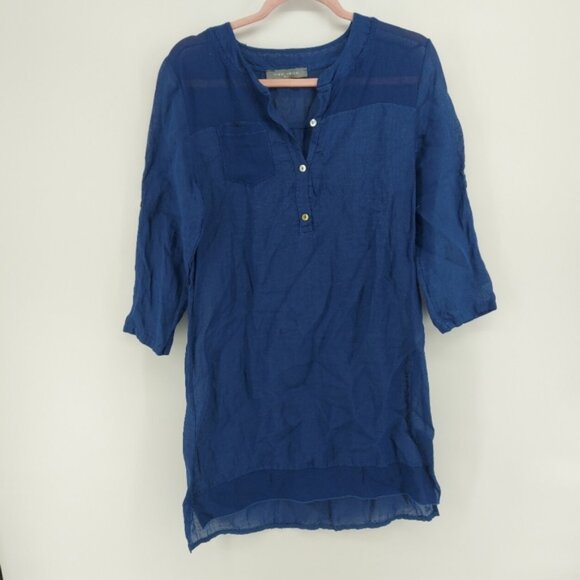 Sandro Ferrone Linen Blend Tunic Top - Picture 1 of 5
